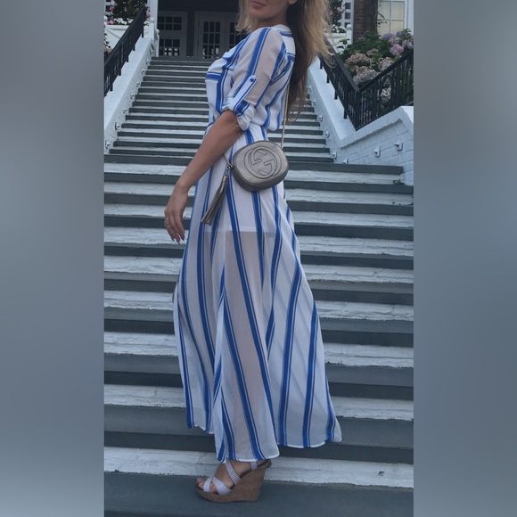 Mykonos greece 🇬🇷 blue stripe dress - Picture 4 of 4
